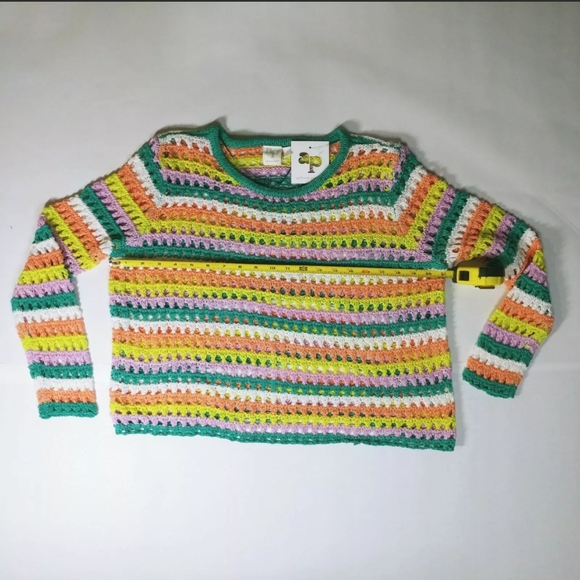 Adyson Parker Boho Crochet Knit Stripe Top - Picture 7 of 9